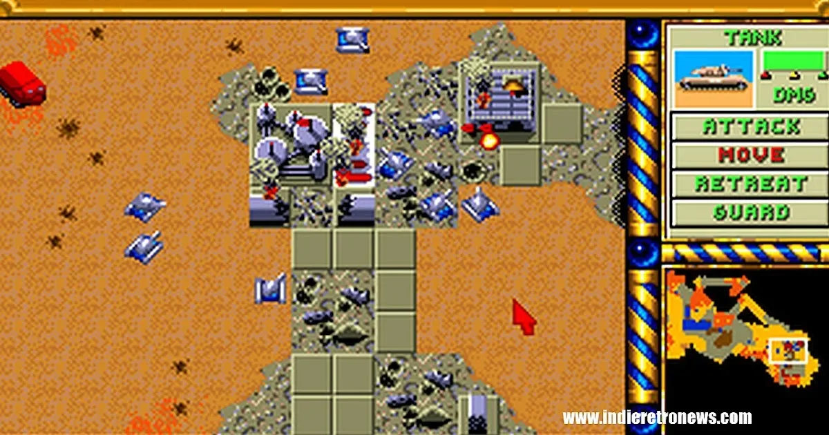 Classic Dune II strategy gameplay on Amiga with enhanced RTS controls