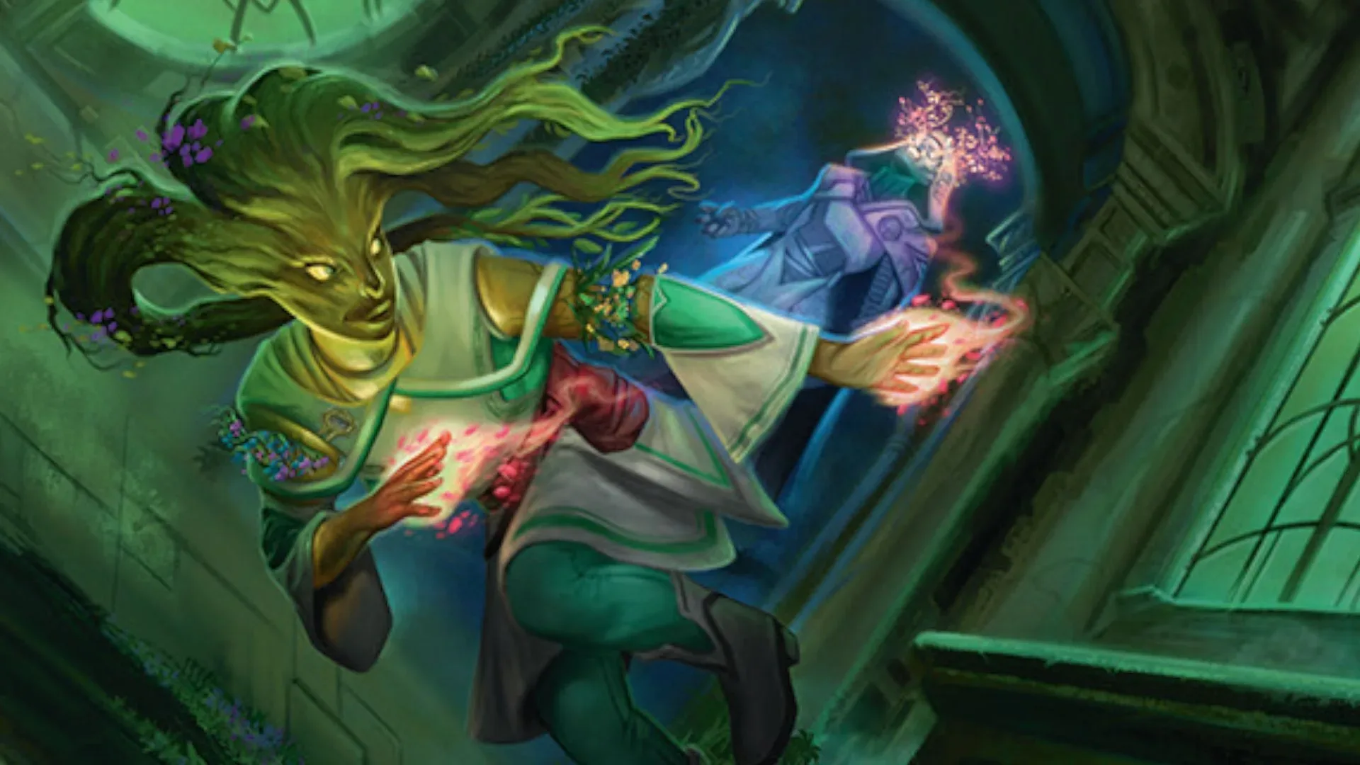 Magic: The Gathering Reality Fracture card art for Budding Insurgent, a green Dryad Scout