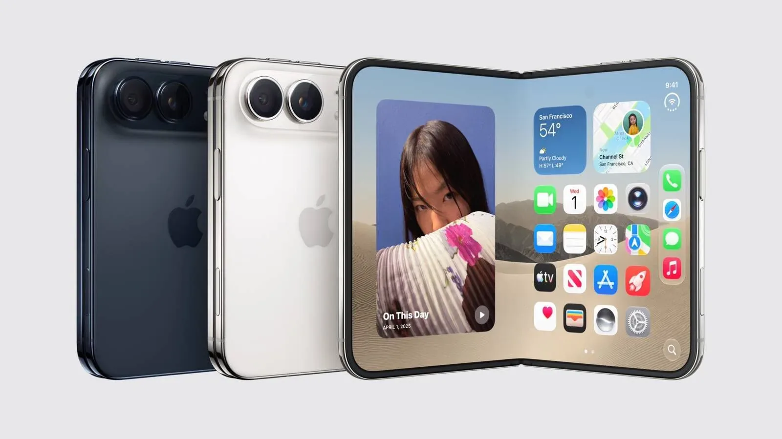 Samsung-themed social media mockup reacting to the iPhone Duo announcement