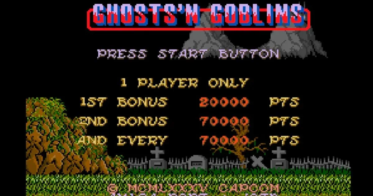 Commodore Amiga CD32 edition menu for Ghosts ’n Goblins