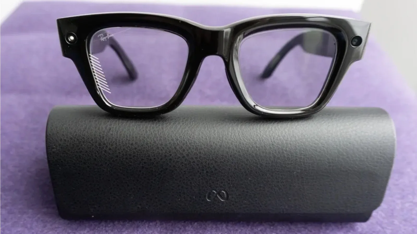 Meta Ray-Ban Display smart glasses with heads-up interface visible