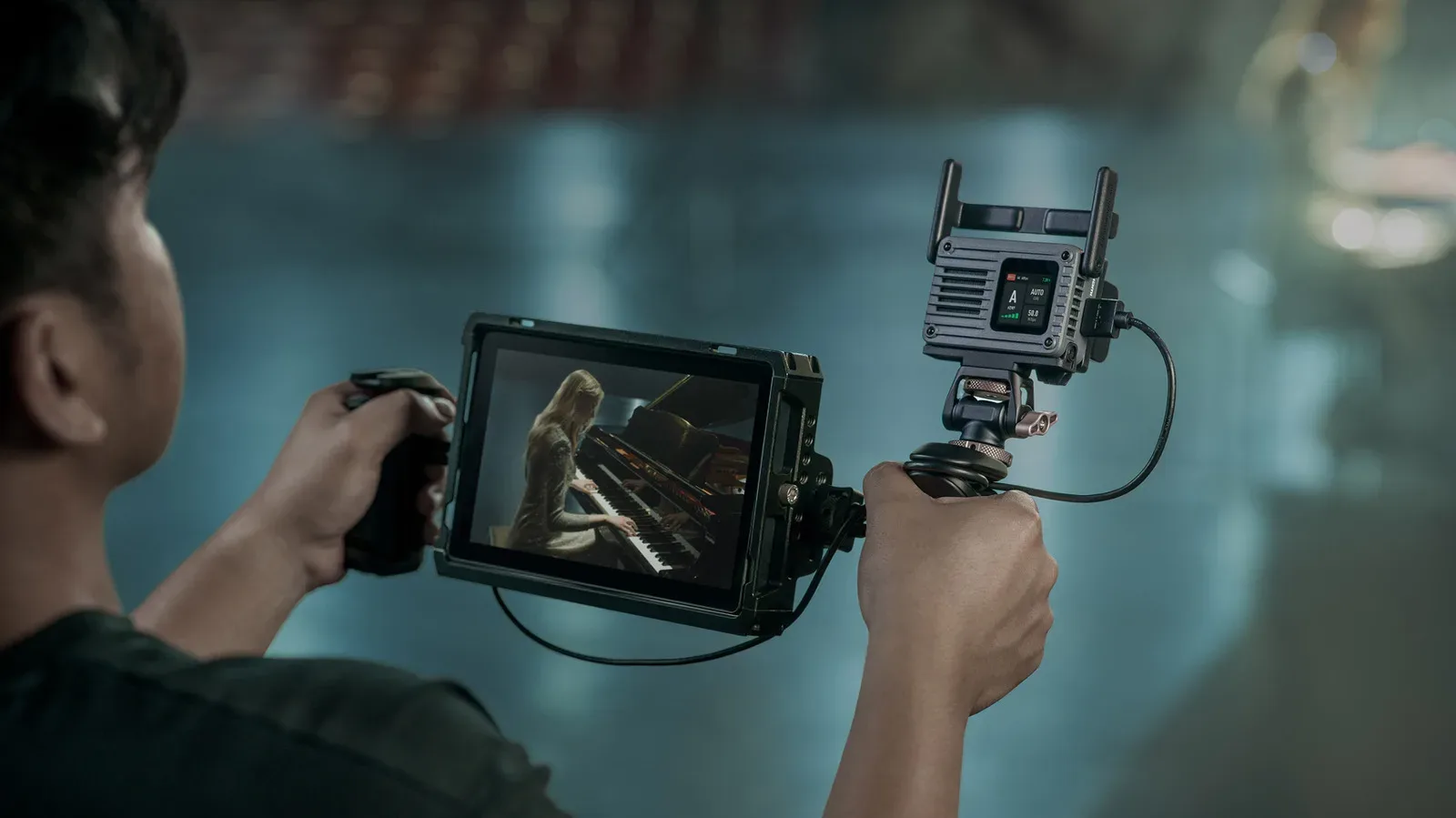 DJI SDR Transmission II transceiver used for wireless 4K HDR video monitoring