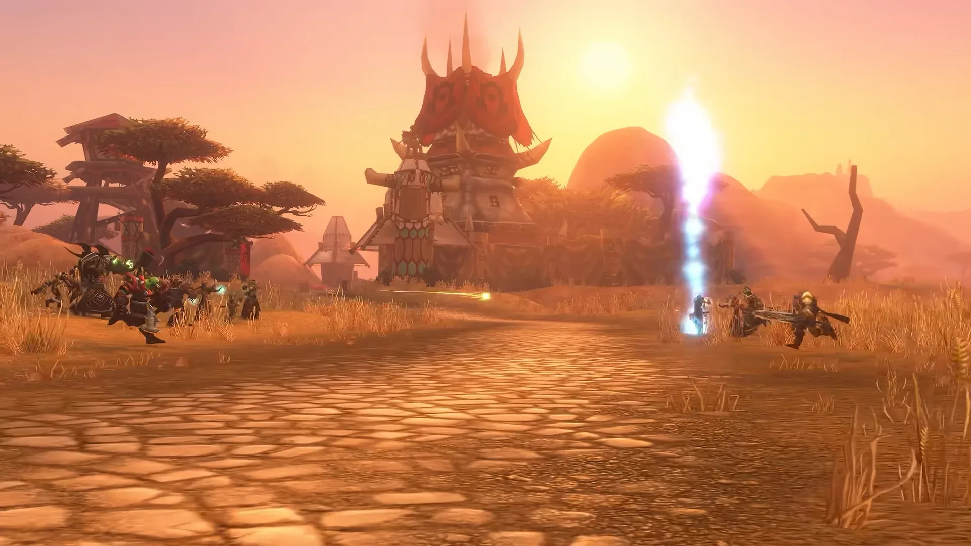 A Tauren character travels through the plains of Mulgore in World of Warcraft: Forever