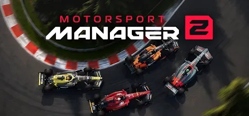 Motorsport Manager 2 gameplay reveal showing race management interface and cars on track