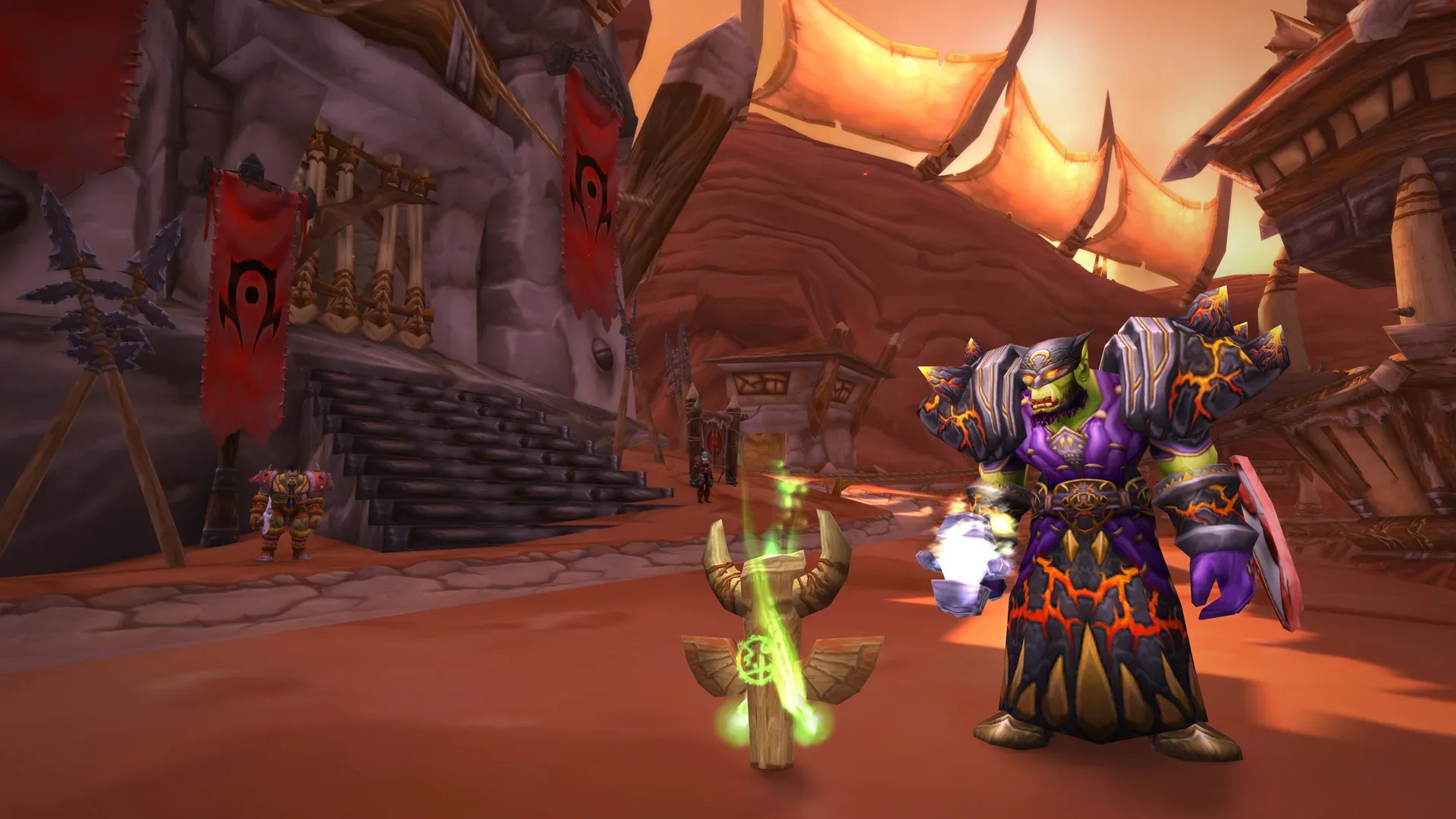 A World of Warcraft: Forever landscape shown at sunset with updated lighting and atmospheric effects