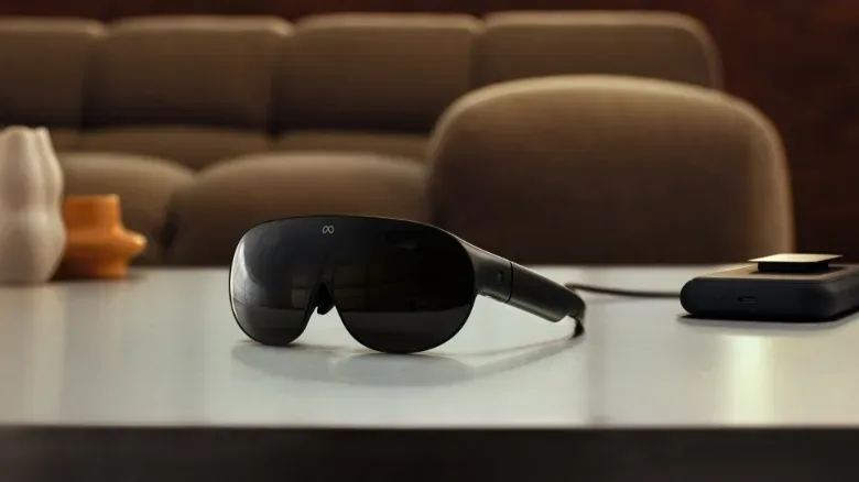 Person using gesture controls with Meta VR Glasses