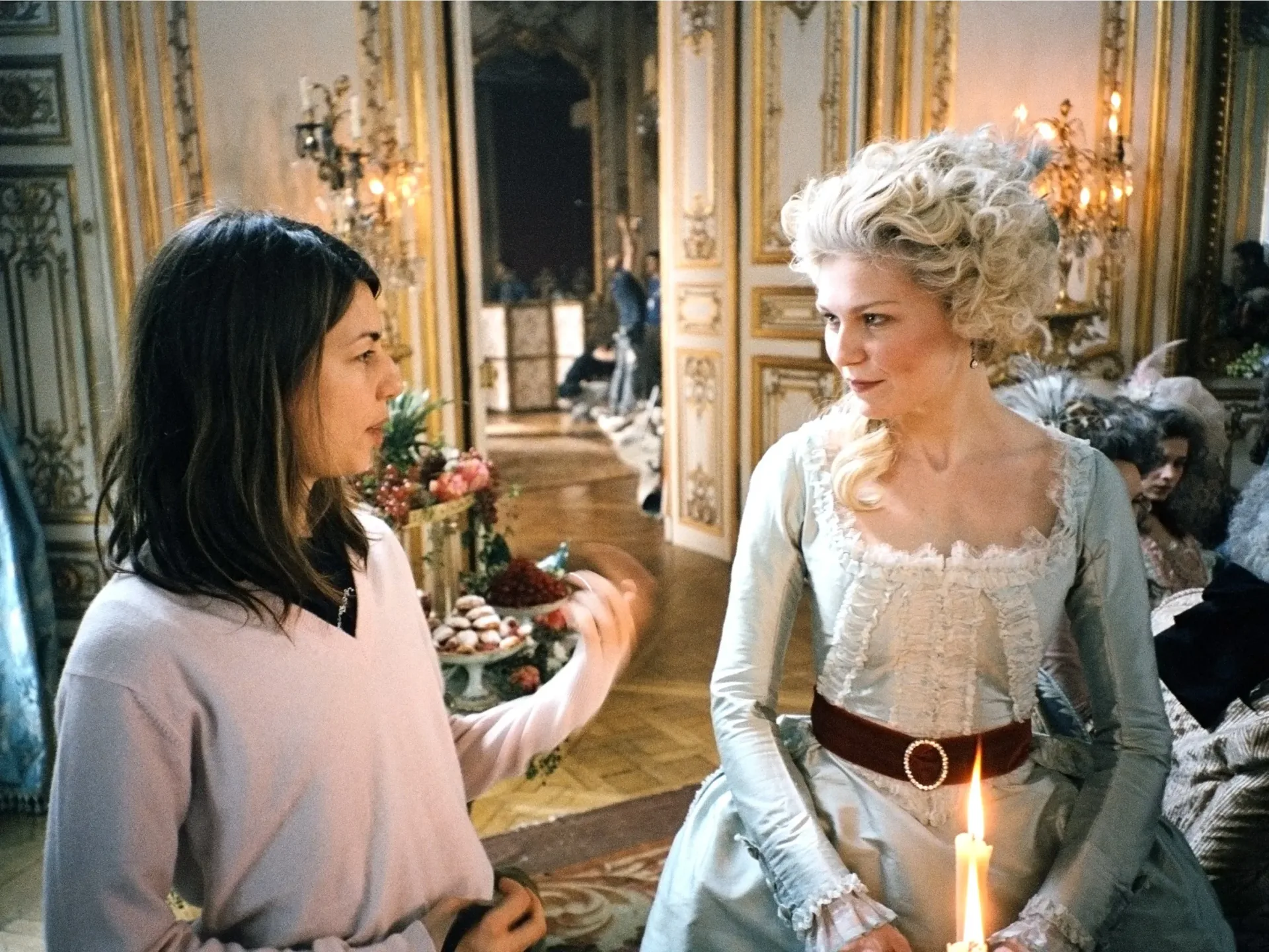 Sofia Coppola directing Marie Antoinette in archival production footage