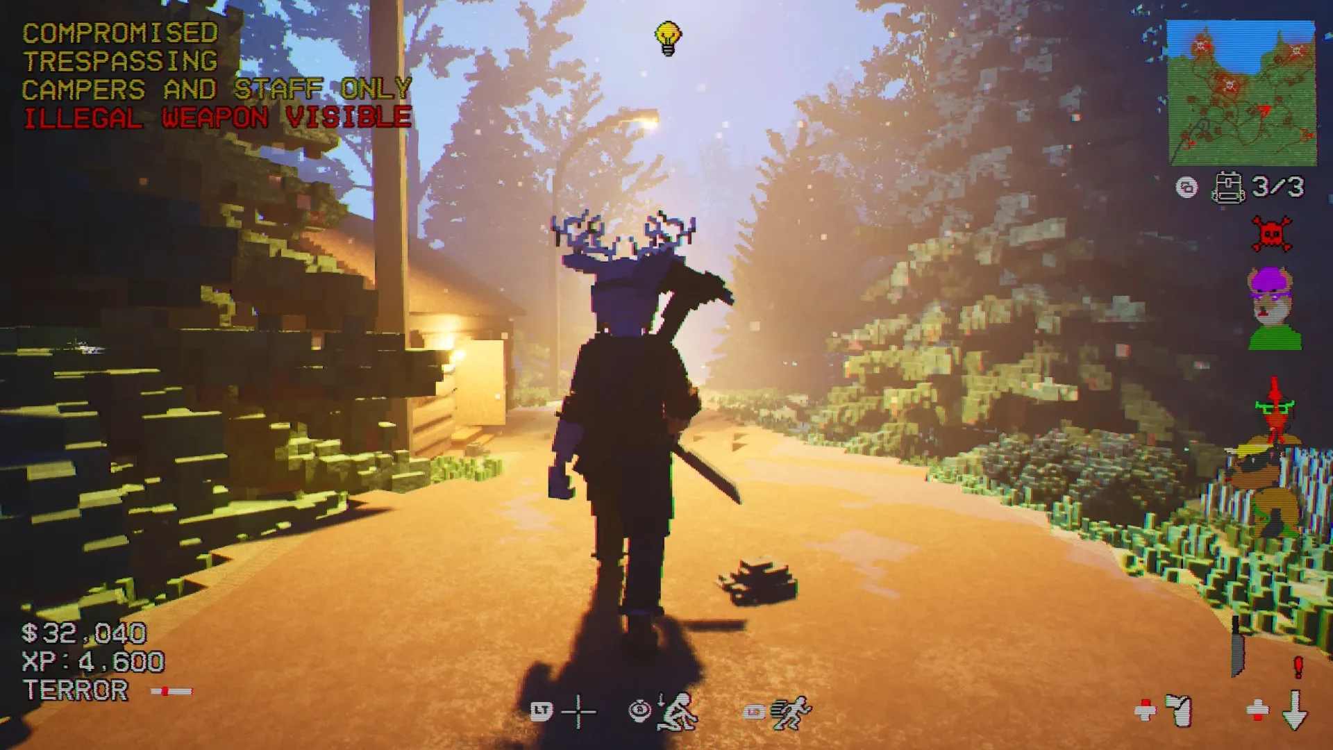 Gone Feral gameplay showing a stealth-focused horror villain