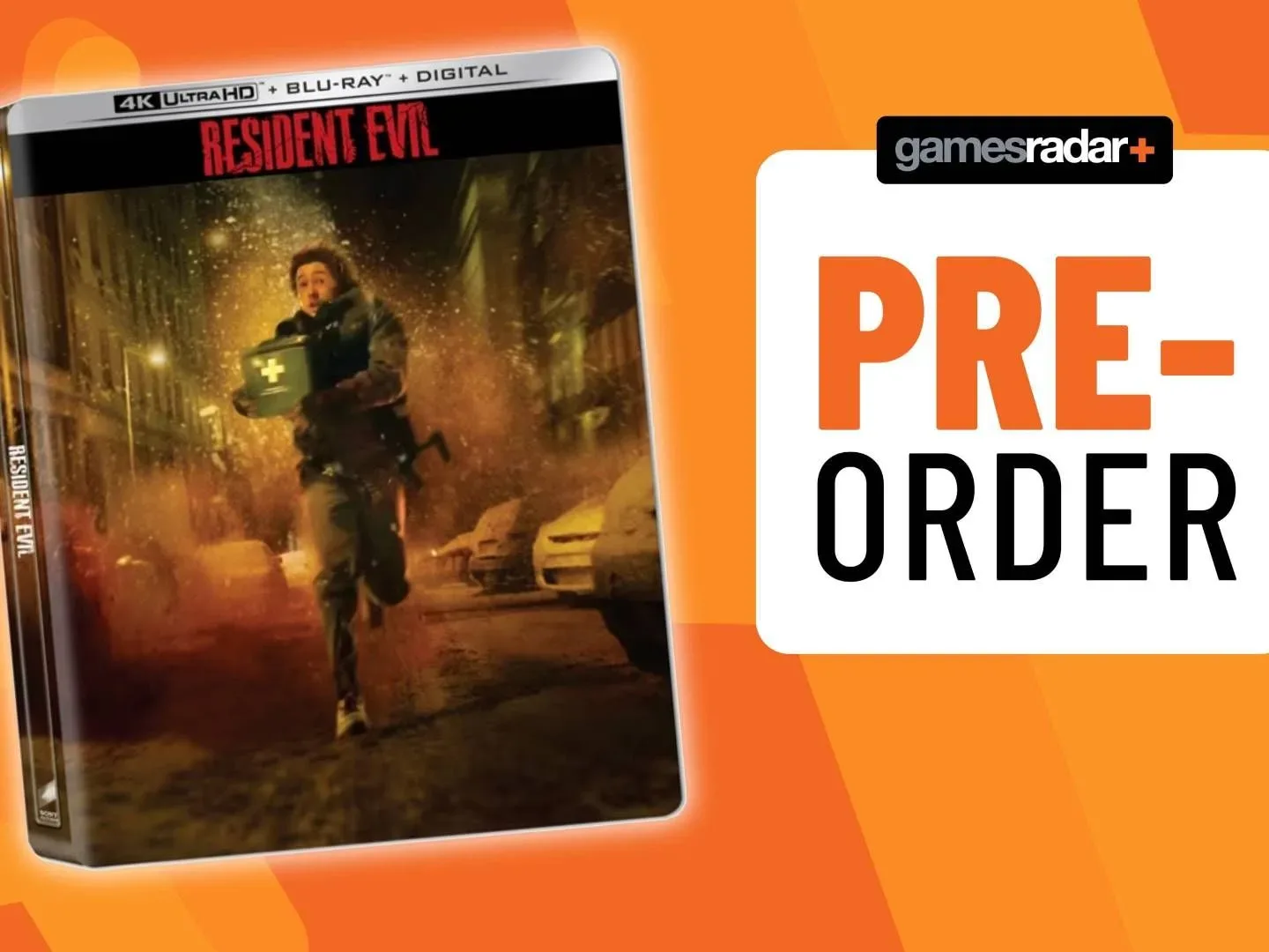 Resident Evil package artwork featuring snowy Raccoon City streets