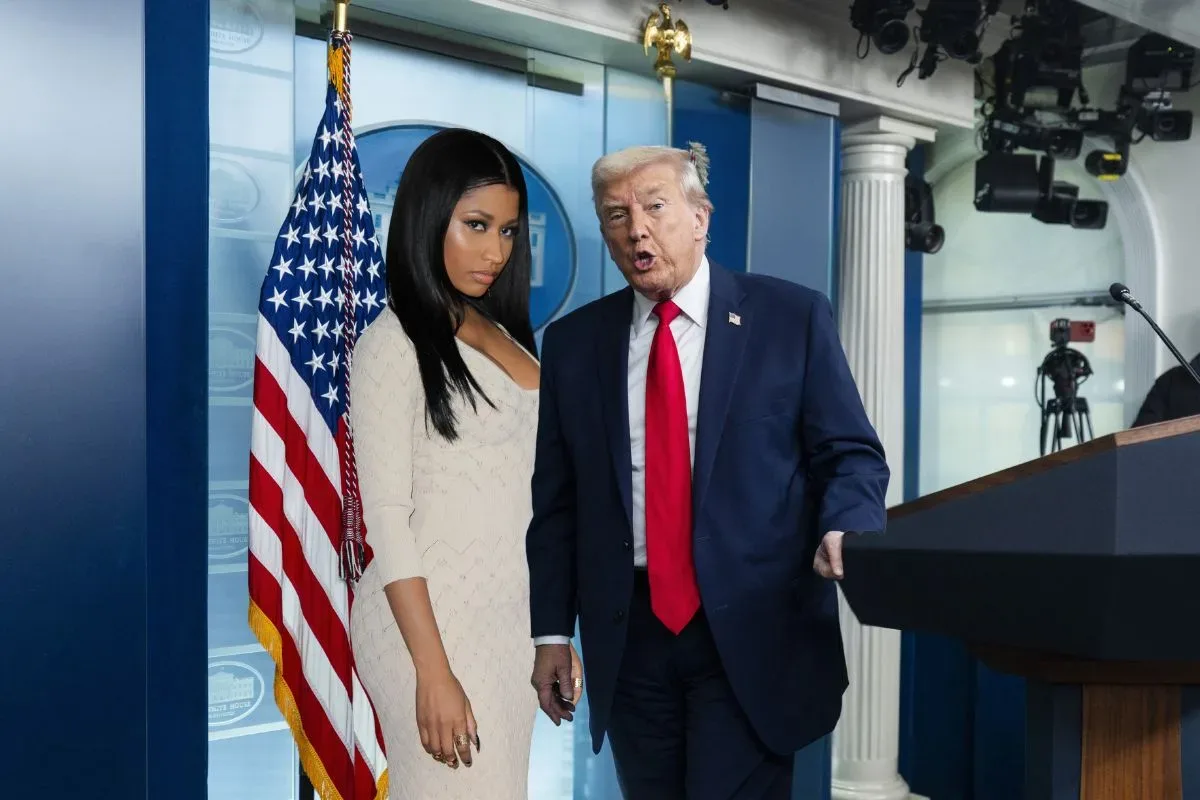 Nicki Minaj during a political interview preview
