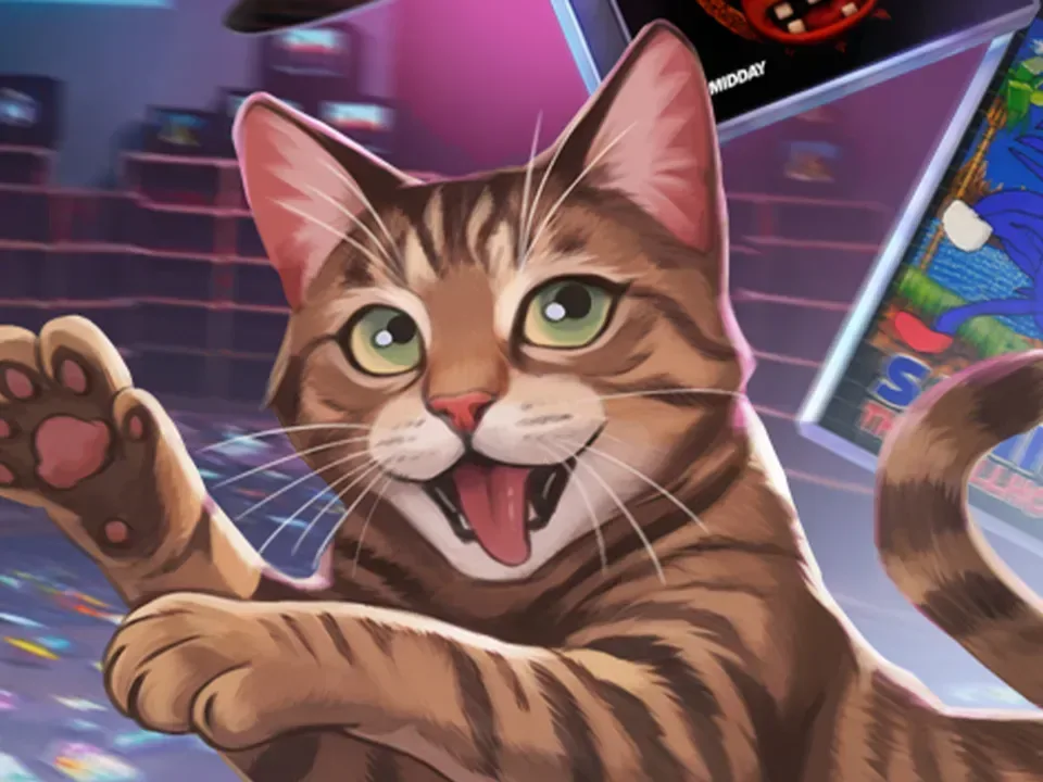 A claw machine containing the cat in My Cat Scattered Games