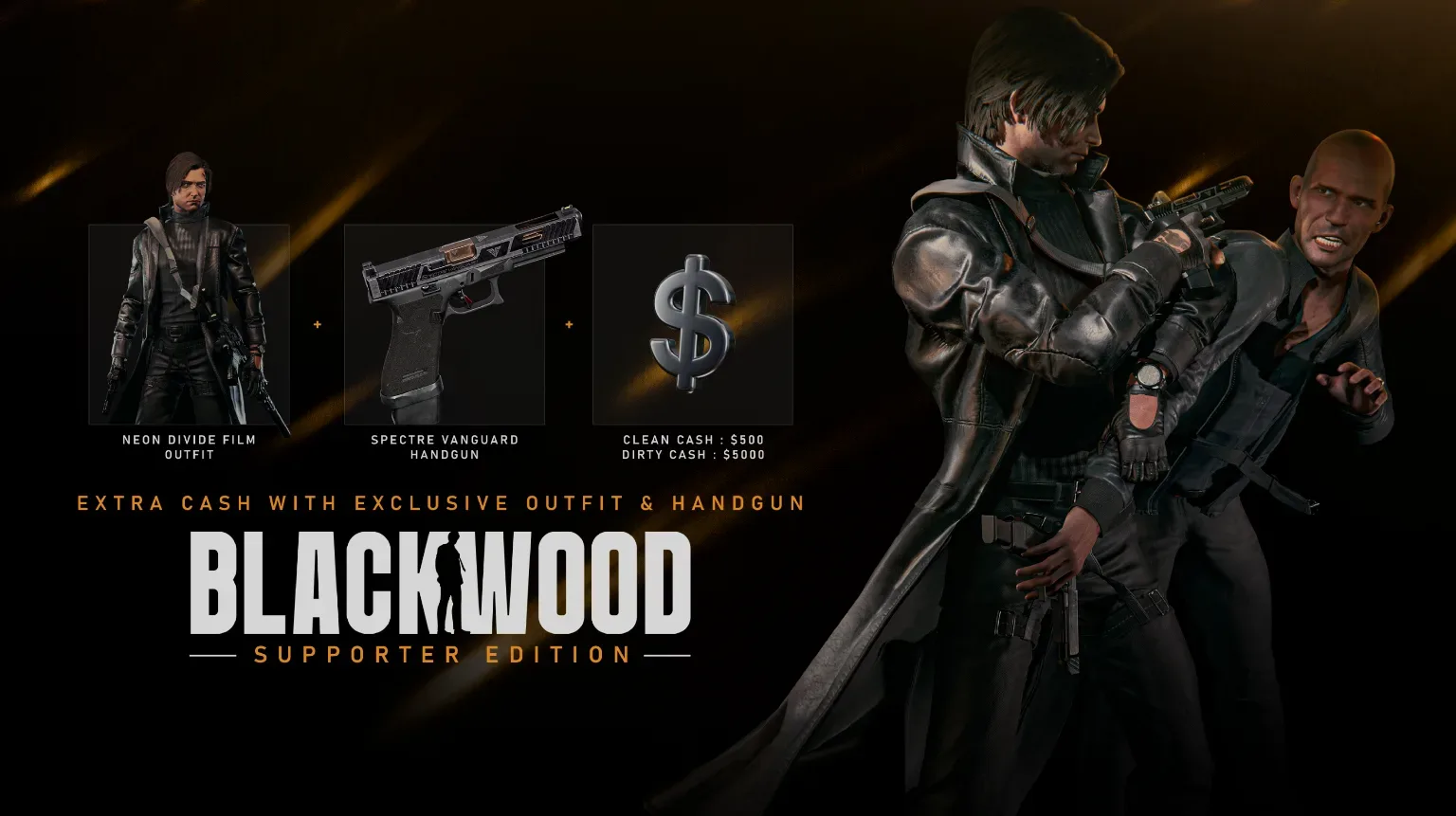 BLACKWOOD Act 1 Steam key art for the cinematic assassin story