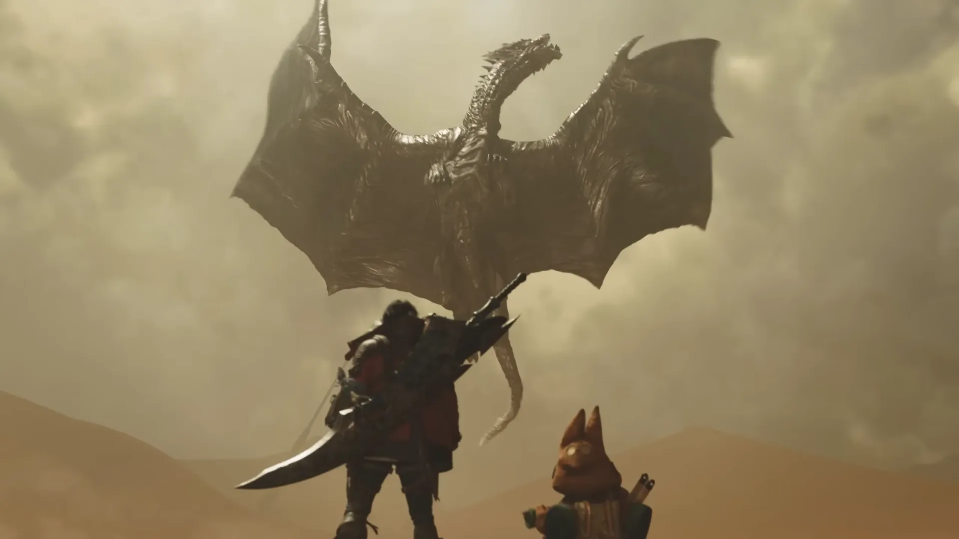 Monster Hunter Wilds Ascendance hunter activating the fiery Boost Bracer effect