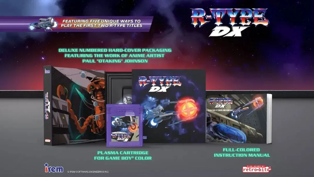 Plasma purple R-Type DX Game Boy cartridge packaging