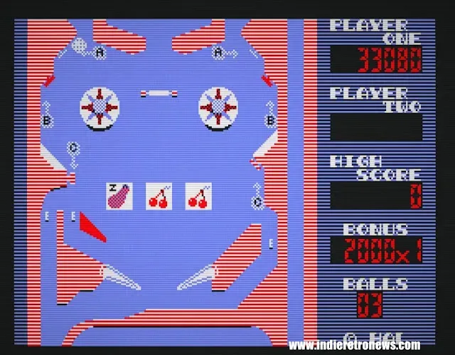Rollerball CPC pinball table running on an Amstrad CPC