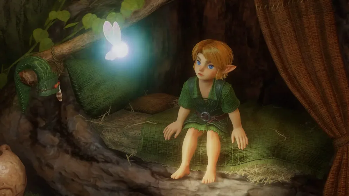 Navi appears beside Link in The Legend of Zelda: Ocarina of Time remake