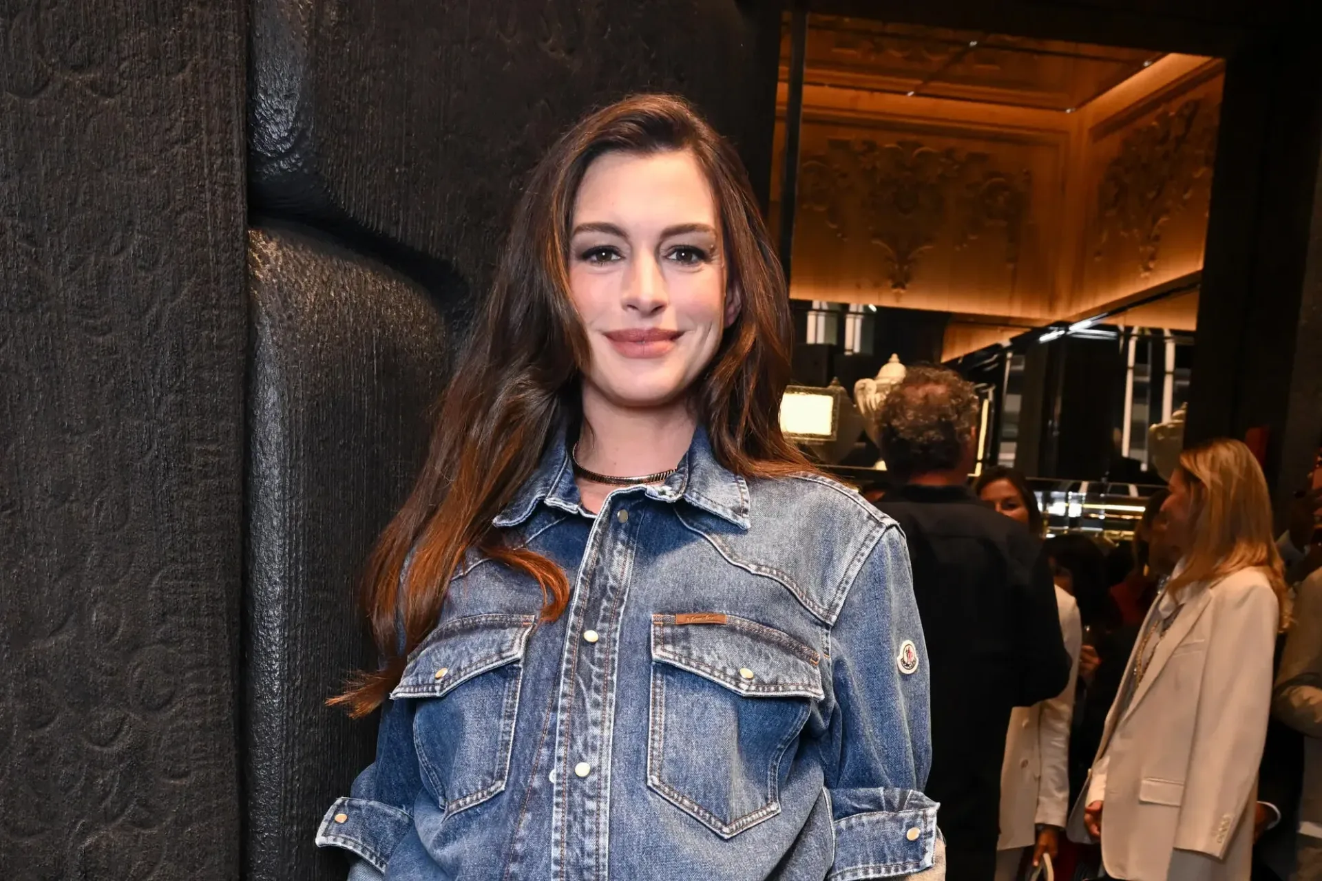 Anne Hathaway attending a Verity promotional event