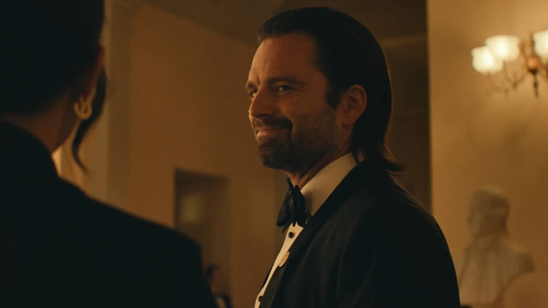 Sebastian Stan attending an event as speculation continues around his undisclosed role in The Batman: Part II