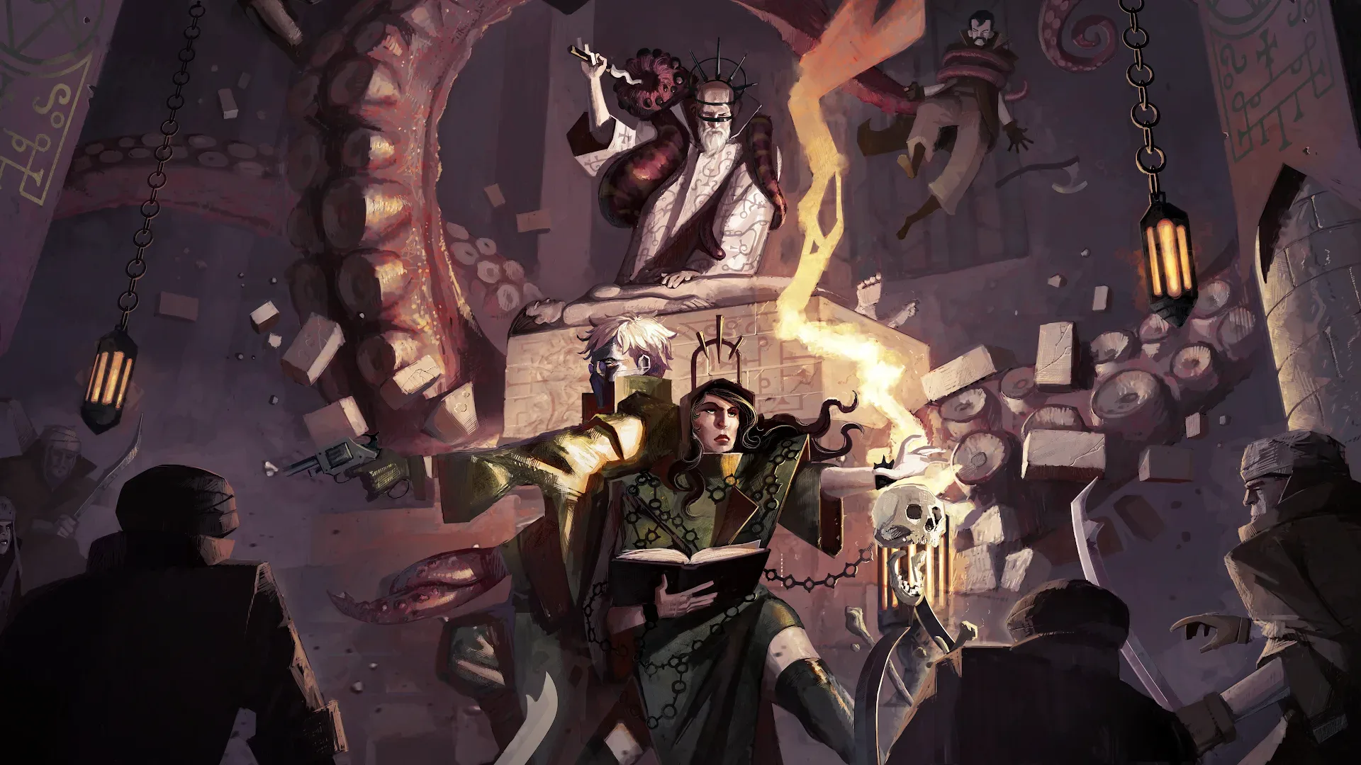 A three-person party in WANE’s grid-based tactical combat