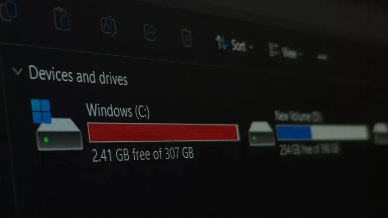 Open desktop PC showing an SSD system drive and HDD used for game storage and backups