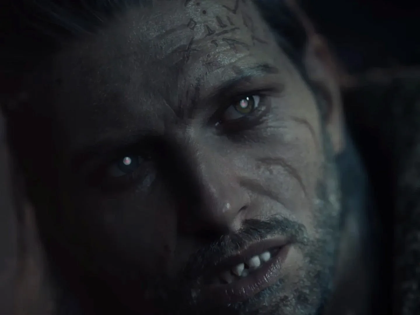The Blood of Dawnwalker trailer screenshot of a closeup of Coen in the modern day