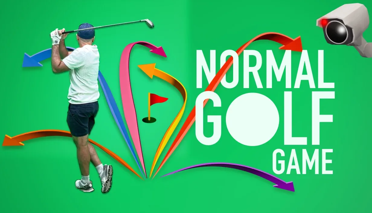 A golf ball on a sprawling golf course in Normal Golf Game
