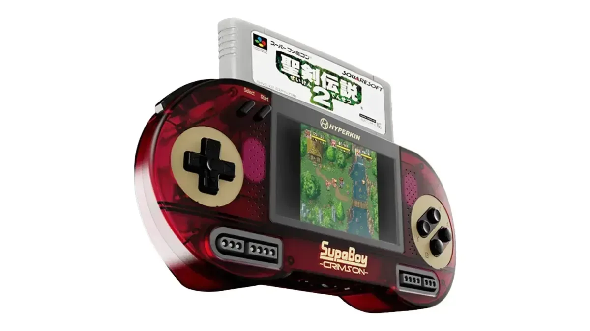 Hyperkin SupaBoy S handheld in Crimson colourway