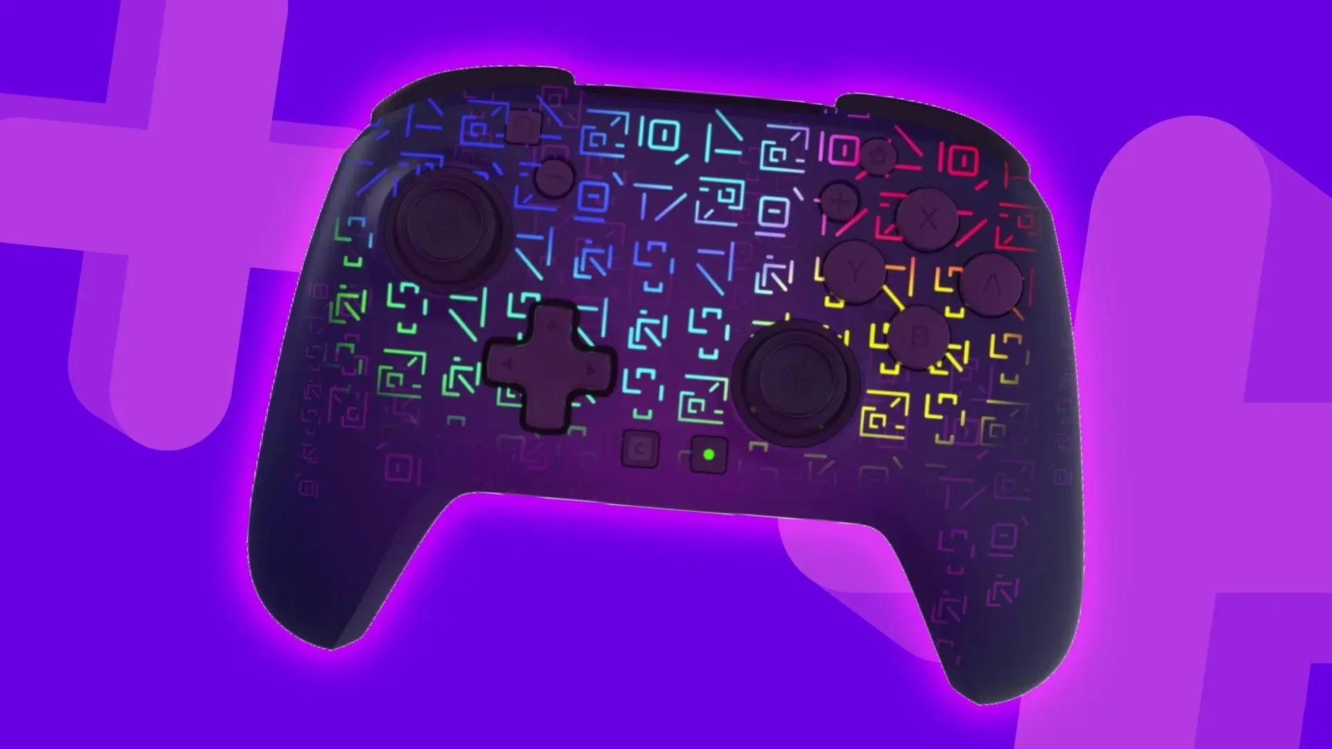 Turtle Beach Rematch Wireless Kevin the Cube controller for Nintendo Switch 2 with purple rune-covered shell