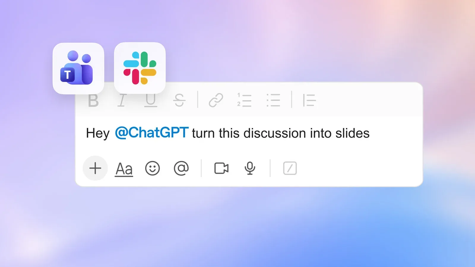 Illustration of a shared ChatGPT workspace with team files and AI-generated notes