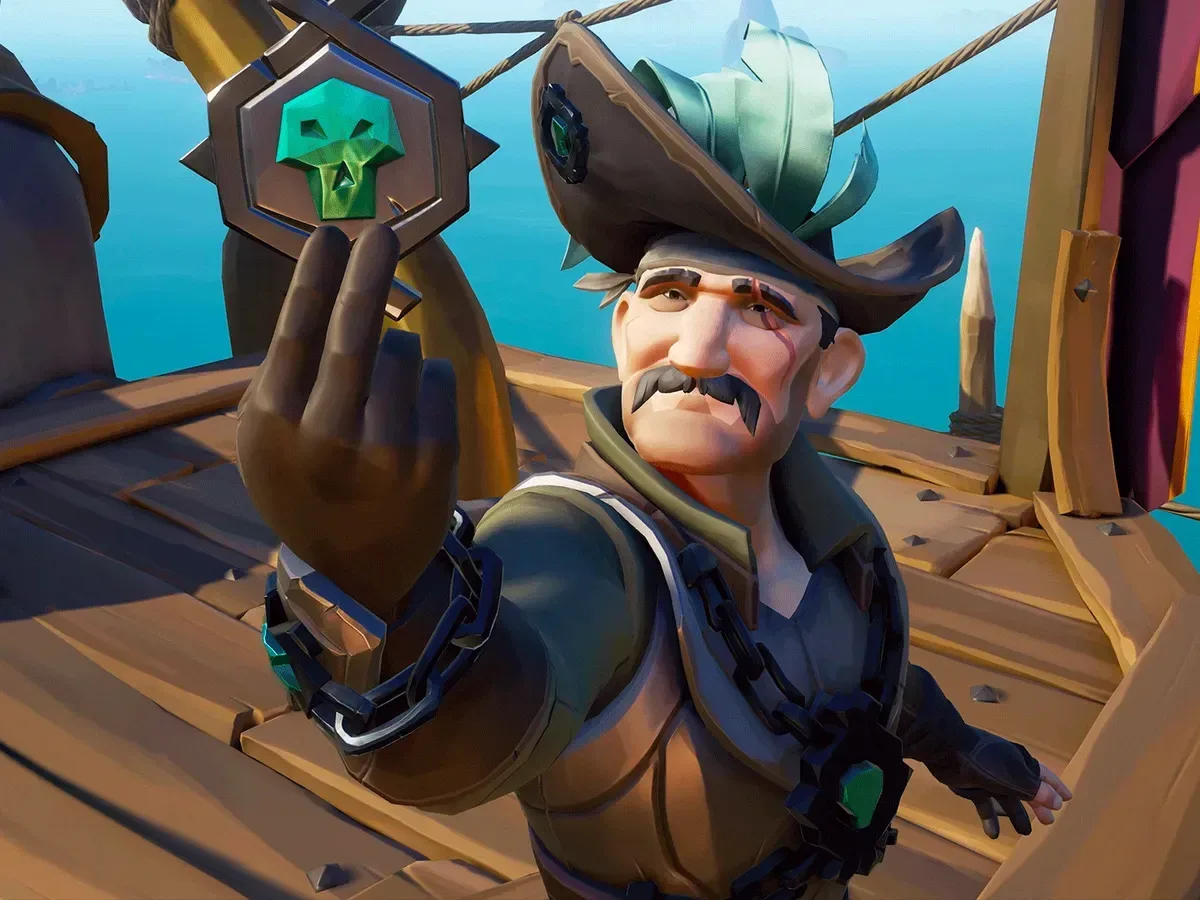 Sea of Thieves pirate ship at sea representing player uncertainty about Rare’s future