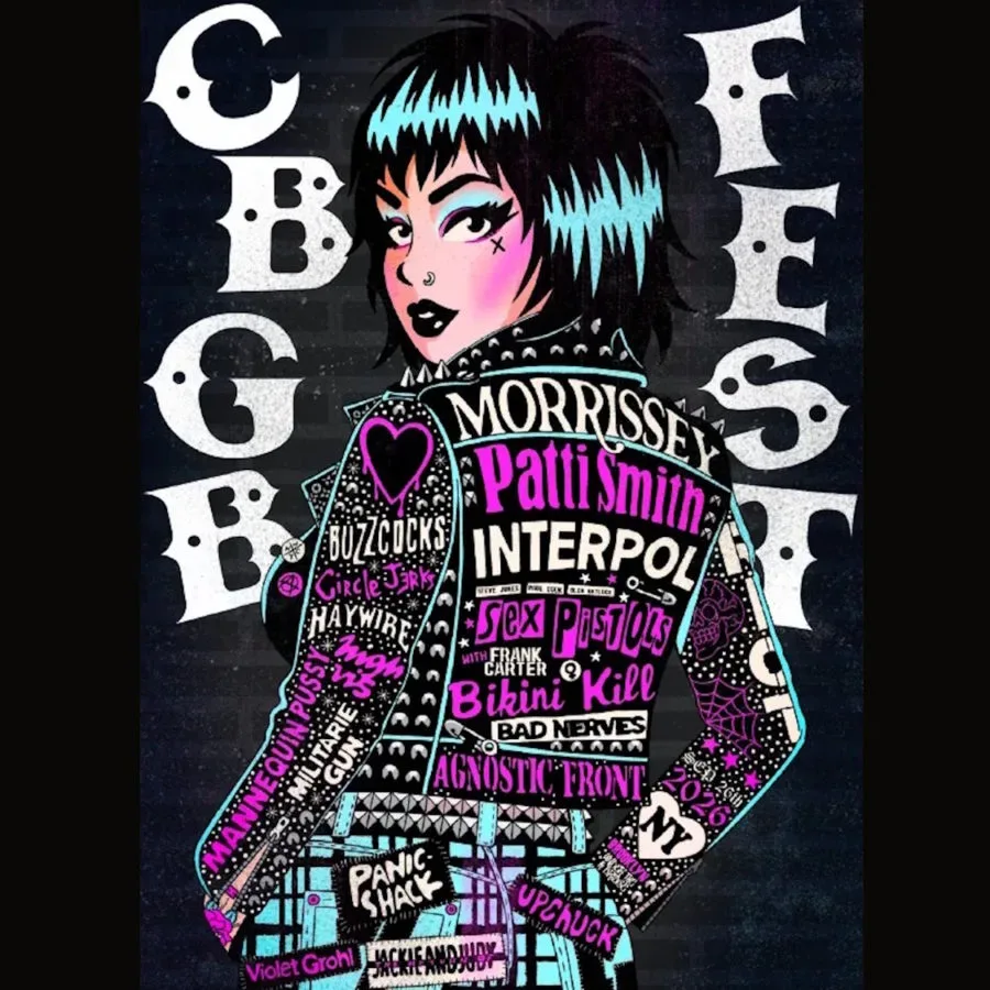 CBGB Festival poster illustrated by HeCreative Studios