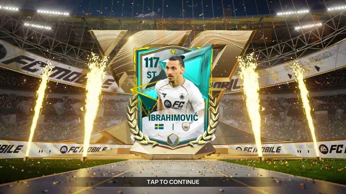 Redeeming a reward from one of the FC Mobile codes for a Zlatan Ibrahimovic Card