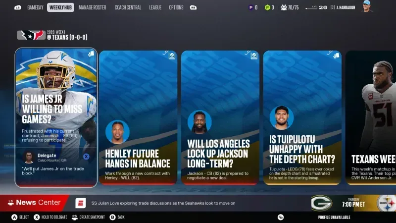 Madden NFL 27 Ultimate Team player evolution menu