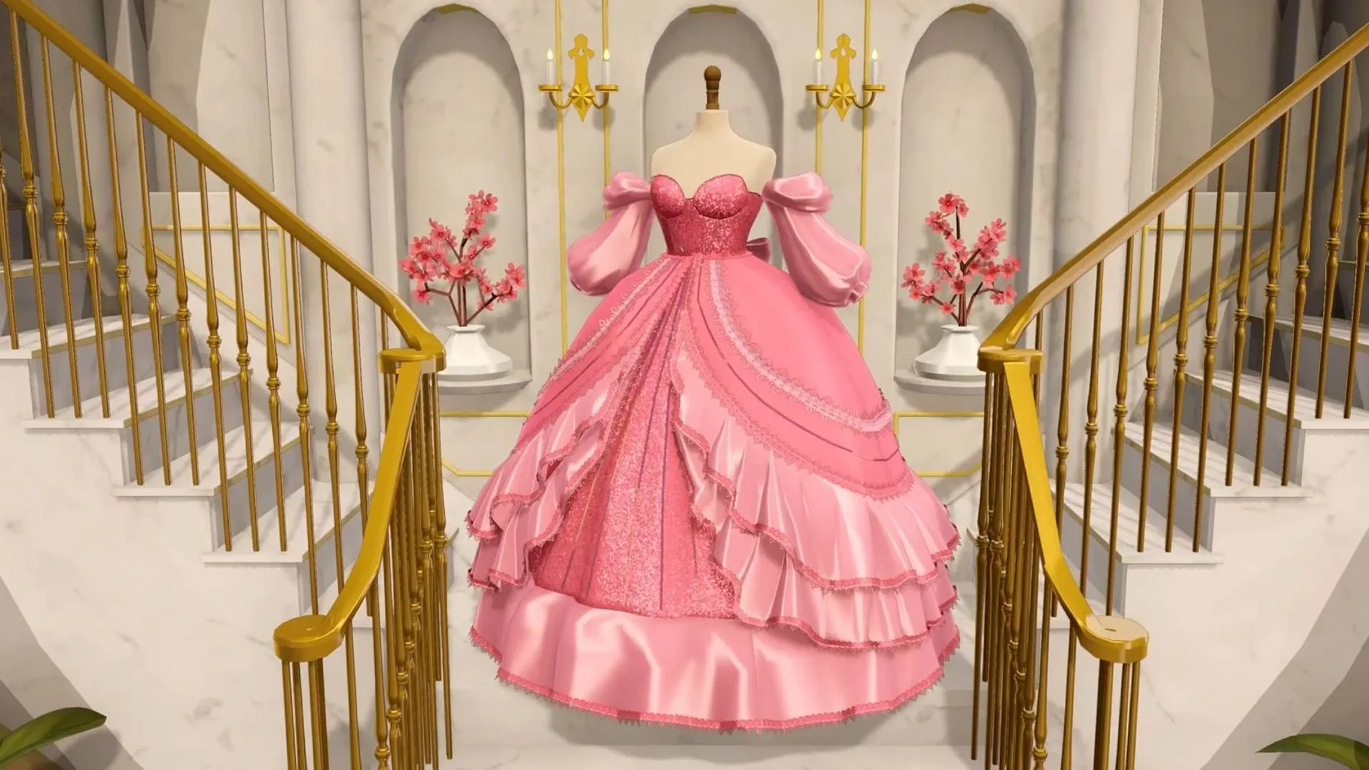A bespoke gown being assembled in Dressmaker