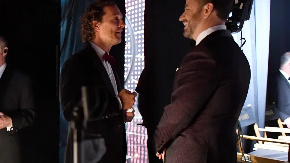 Jimmy Kimmel Says Matthew McConaughey’s Emmys Bathroom Hug Turned a Sad Moment Into an Absurd One