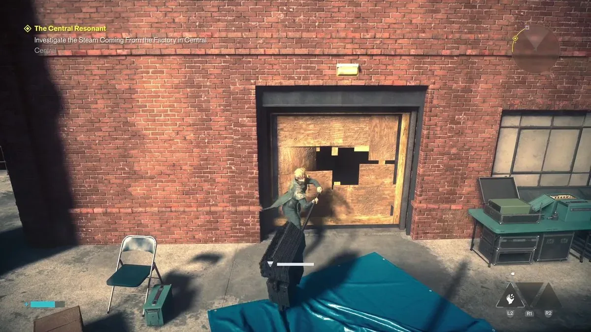 Dylan smashes into the Patterned Factory in Control Resonant
