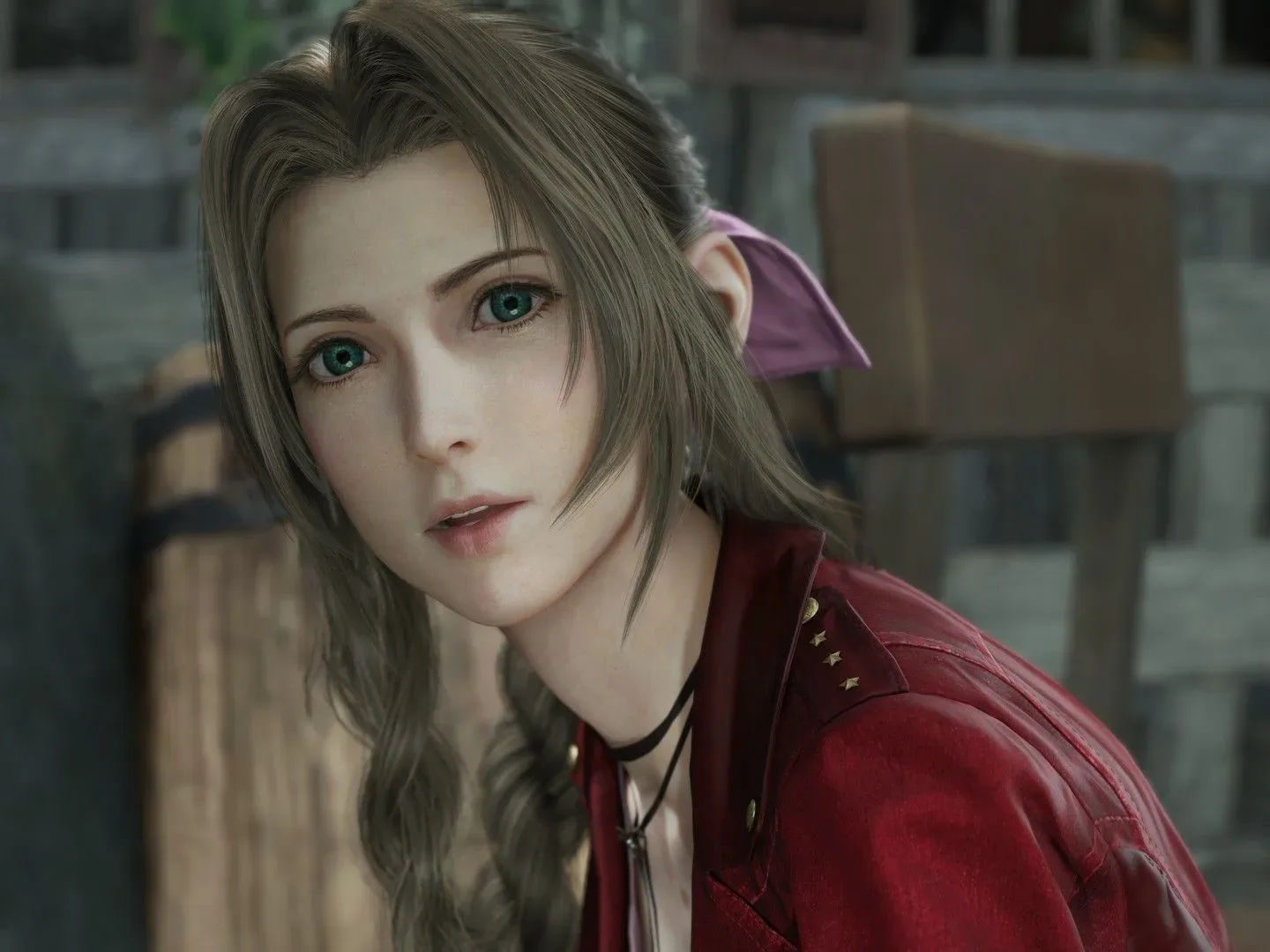 Final Fantasy 7 Revelation party exploring the game world