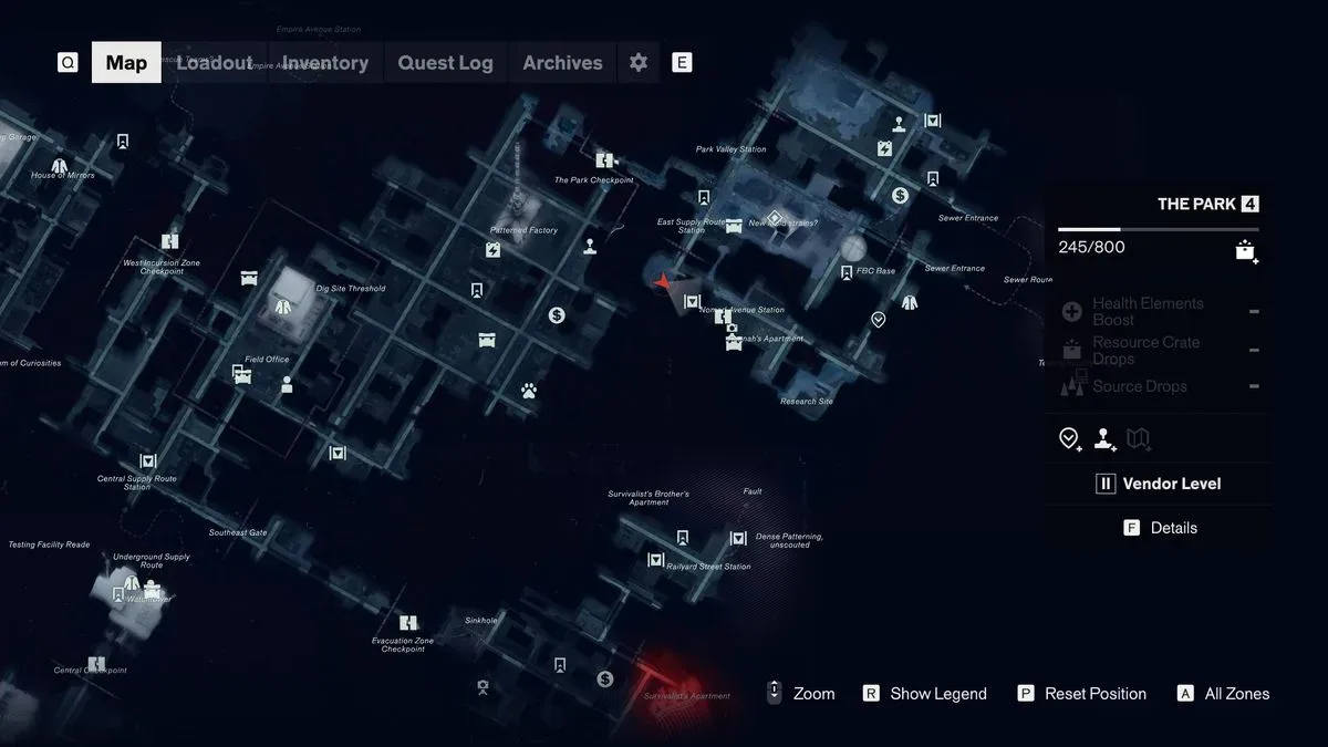 Part of the map in Control Resonant