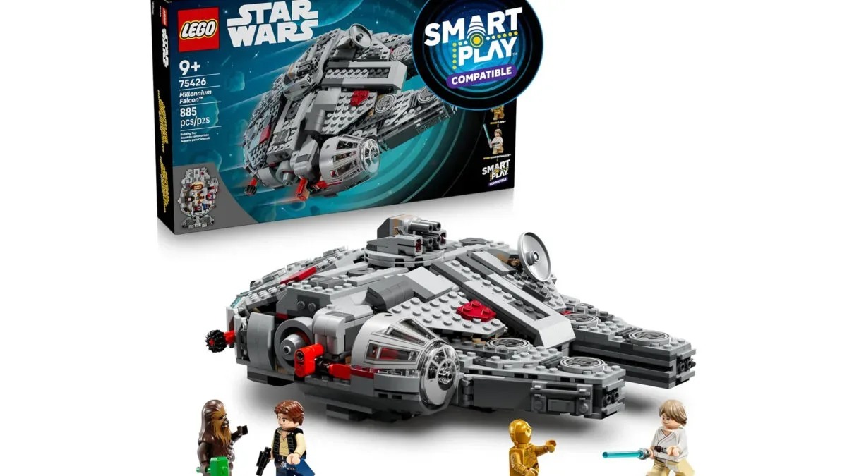 LEGO Star Wars Millennium Falcon 885-piece build with Han Solo, Chewbacca, C-3PO and Luke Skywalker minifigures