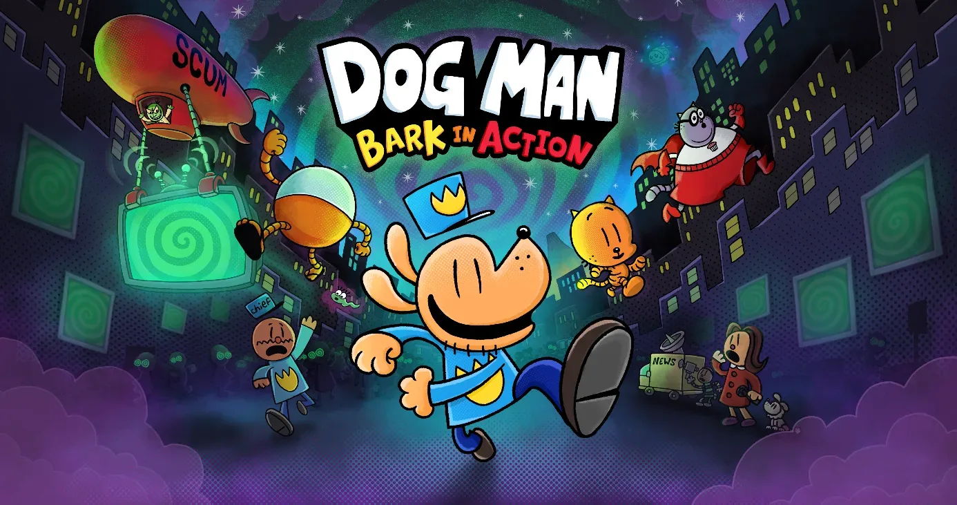 Dog Man: Bark in Action gameplay featuring Dog Man in a comic-book-style city