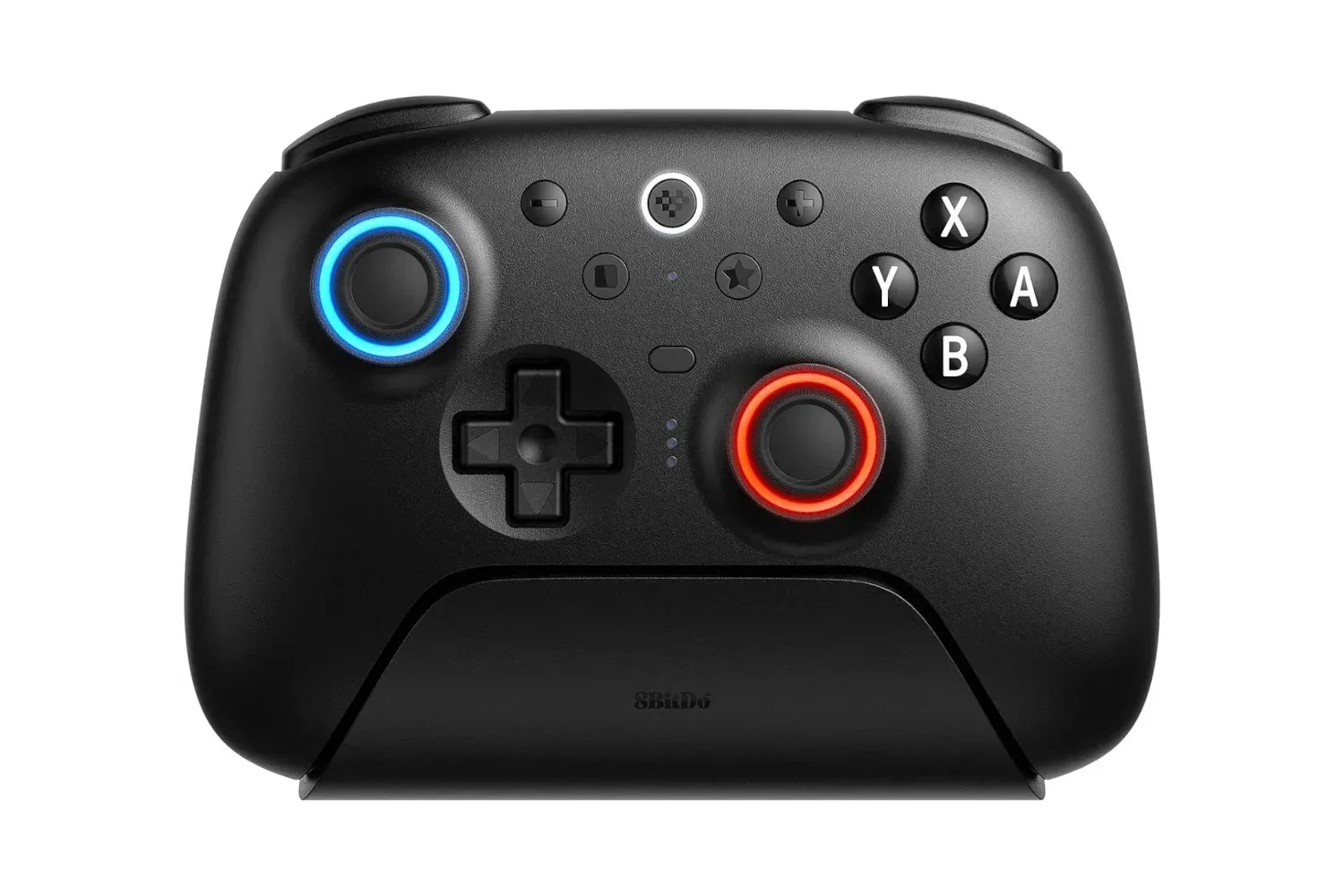 8BitDo Ultimate 2 controller with illuminated analog sticks