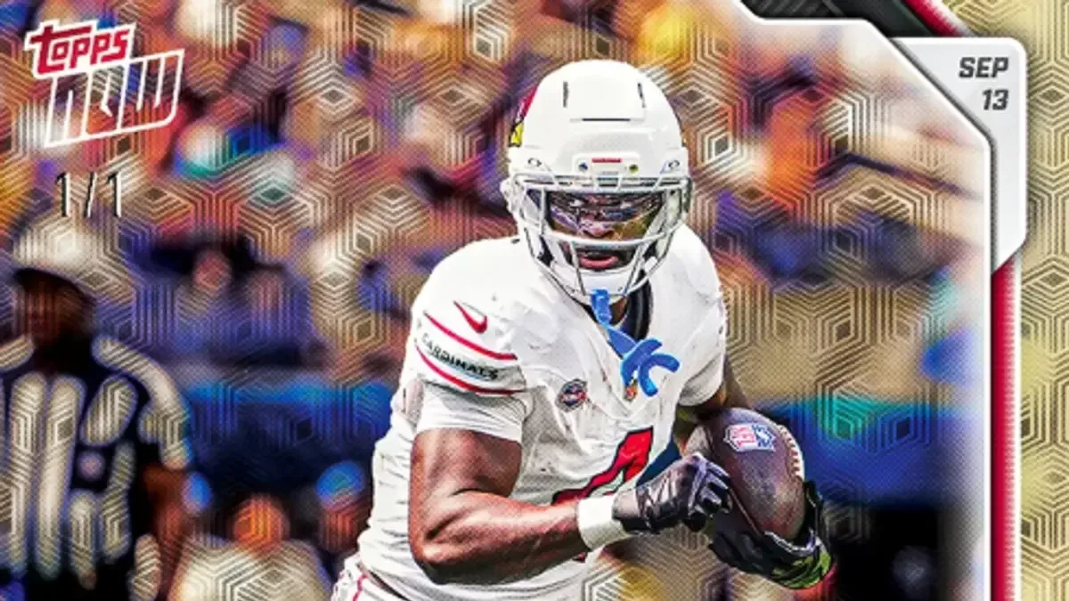 Travis Kelce Topps Now base card and image variation commemorating his tight end receiving-yards milestone