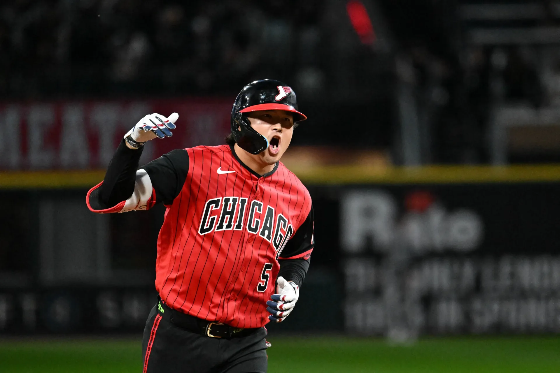 Cleveland Guardians second baseman Travis Bazzana celebrating a two-run home run