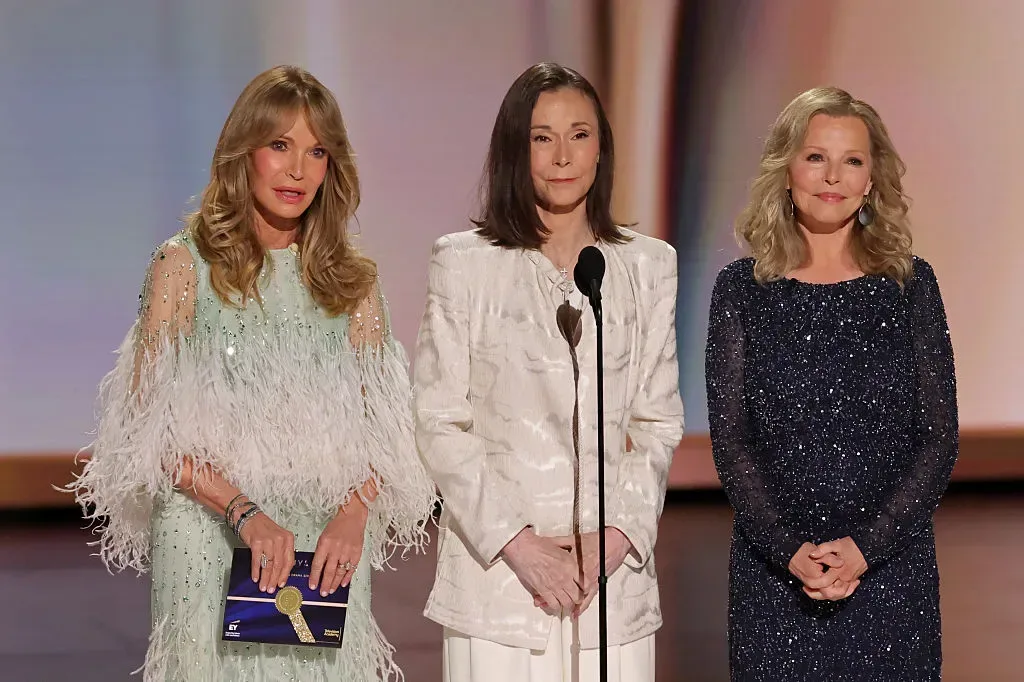 Kate Jackson, Cheryl Ladd and Jaclyn Smith reunite onstage at the 78th Emmy Awards