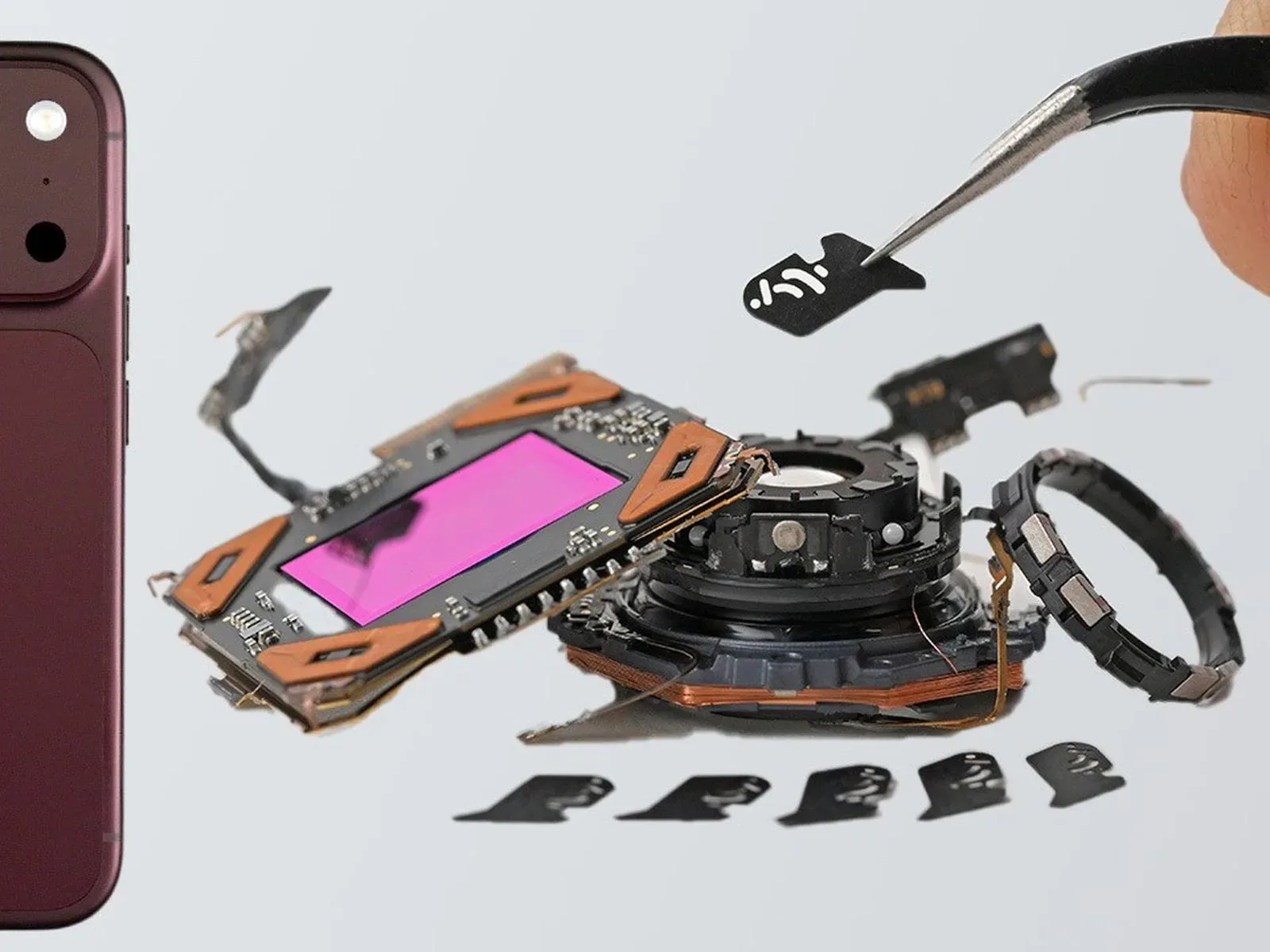 Close-up of the iPhone 18 Pro variable aperture camera hardware