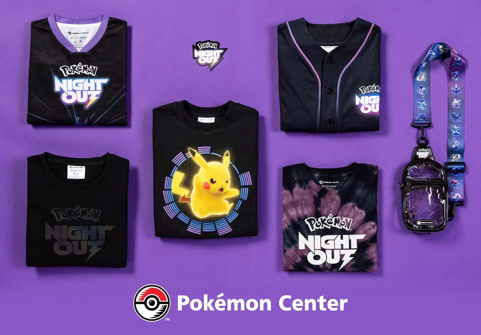 Pokémon Night Out apparel collection including shirts, sweatshirts and jerseys
