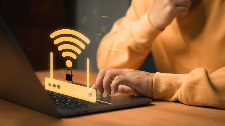 Diagram showing a primary router with an access point extending Wi-Fi coverage