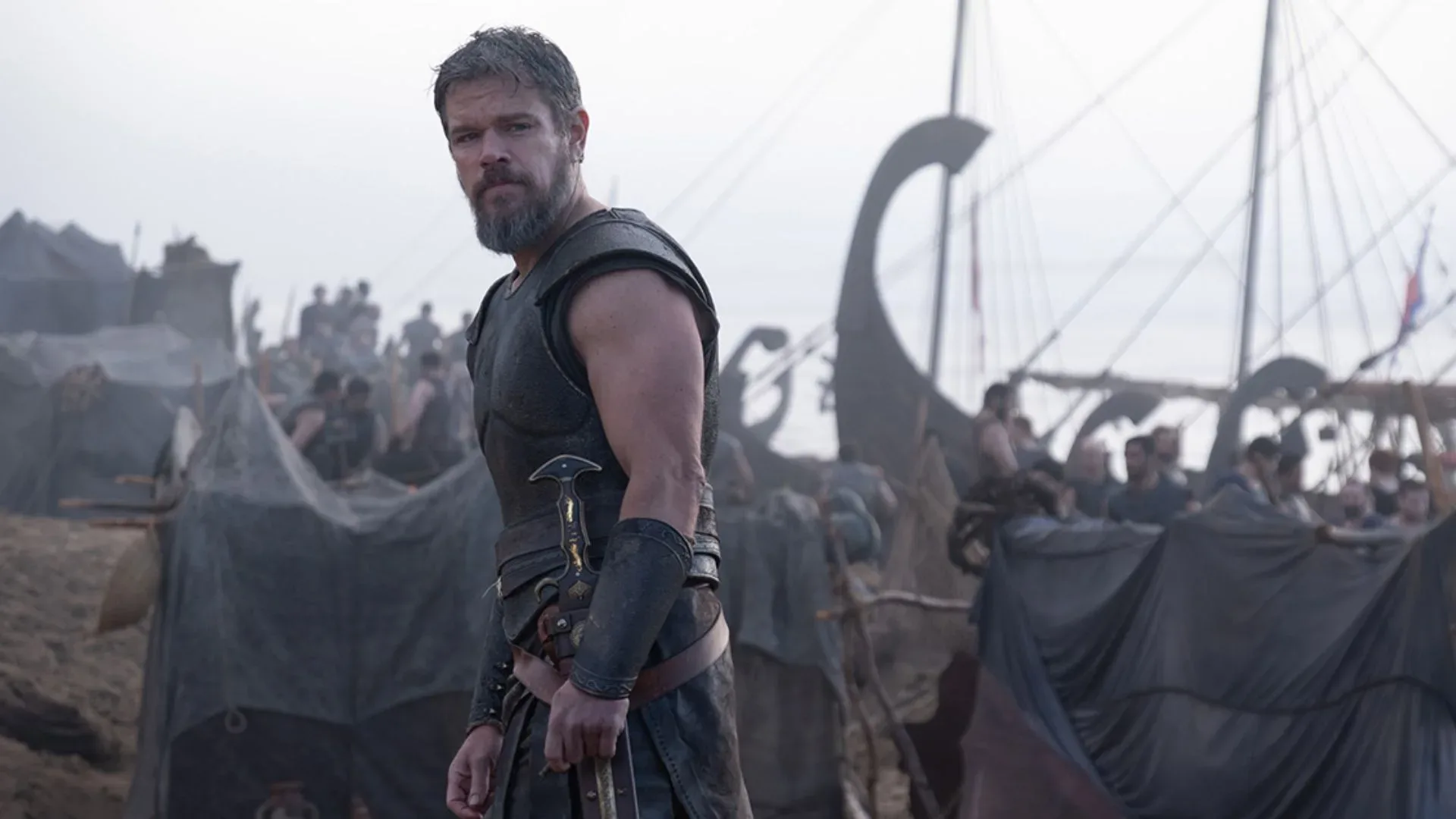 Matt Damon as Odysseus in Christopher Nolan’s The Odyssey ocean sequence