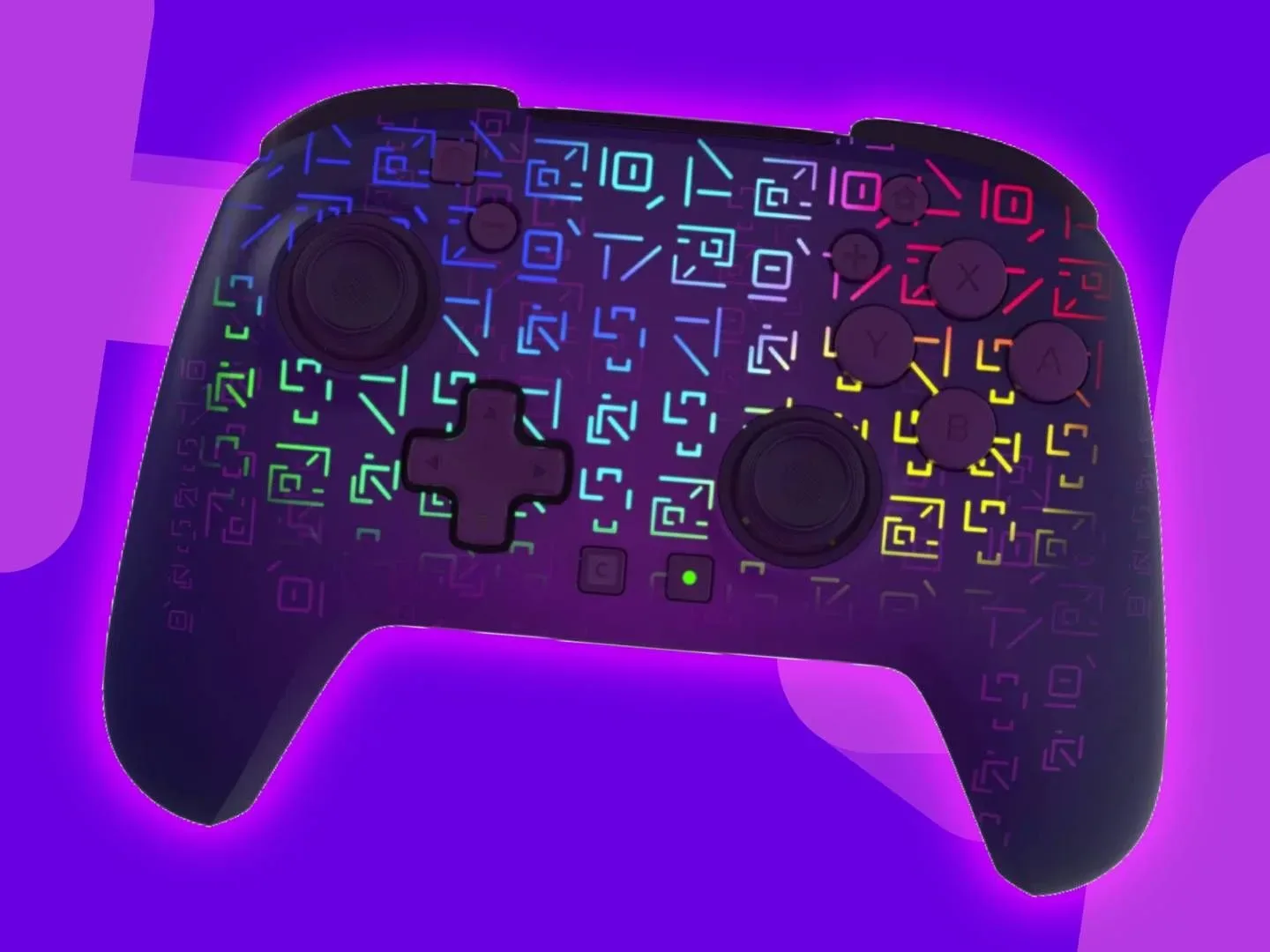 Purple Turtle Beach Kevin the Cube wireless controller shown from the front