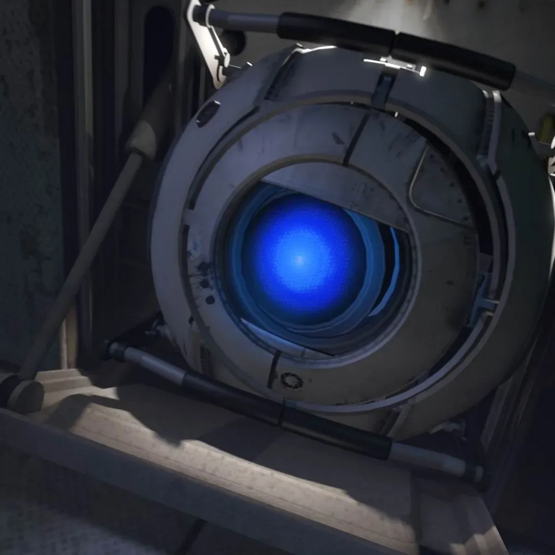 Aperture Science-style sterile puzzle chamber illustrating Portal’s restrained visual design